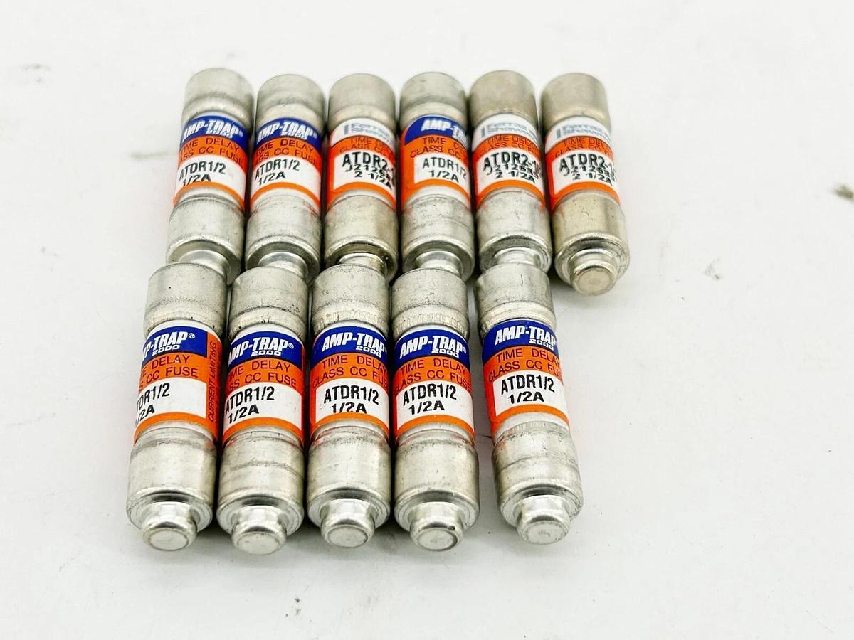 New Lot of 11 Ferraz Shawmut ATDR1/2 Time Delay Fuse .5A 600V Class CC