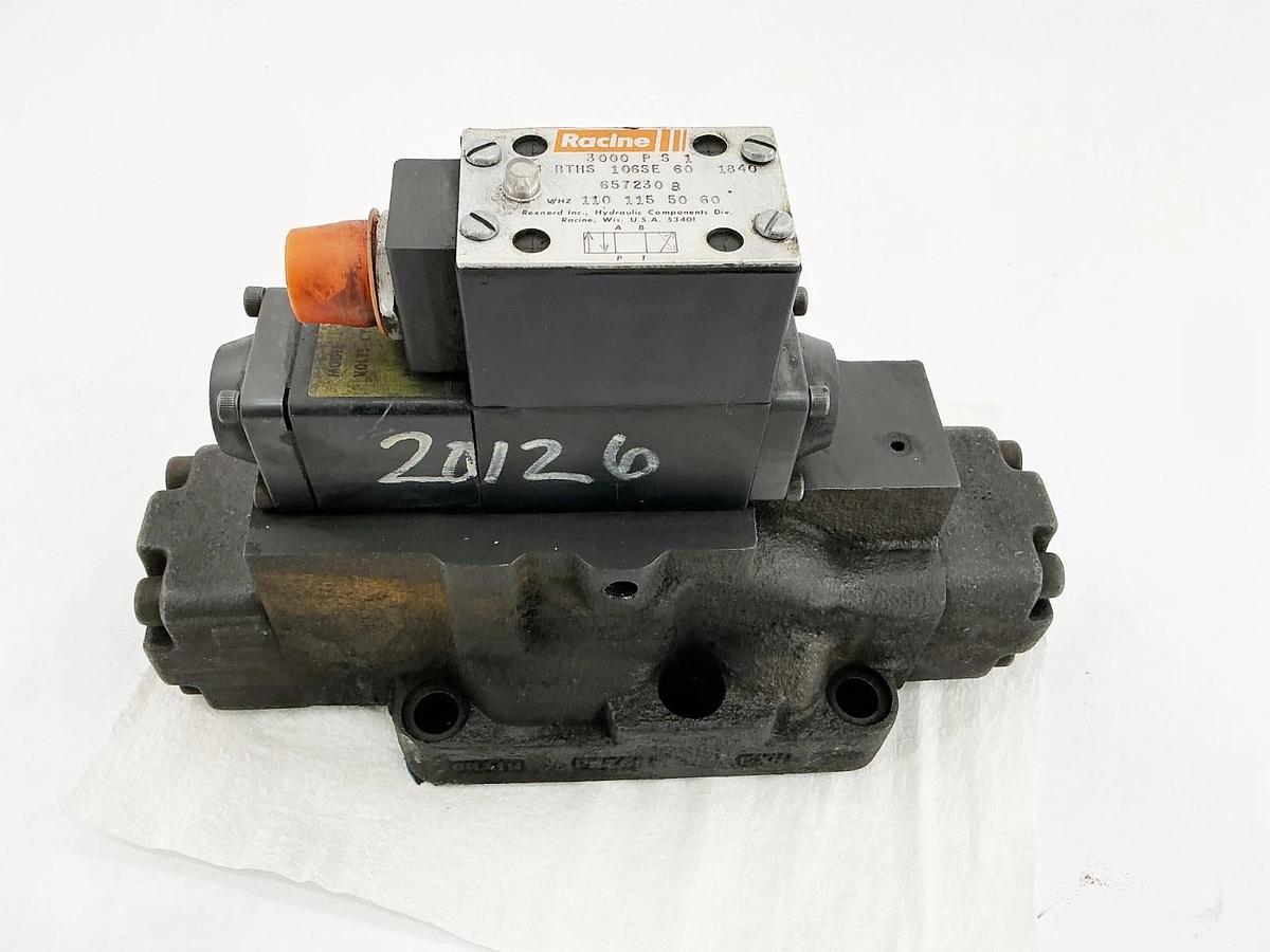 Used Racine FD4-BTHS-106SE-60-1840 Solenoid Valve 3000PSI 110/115V 50/60Hz