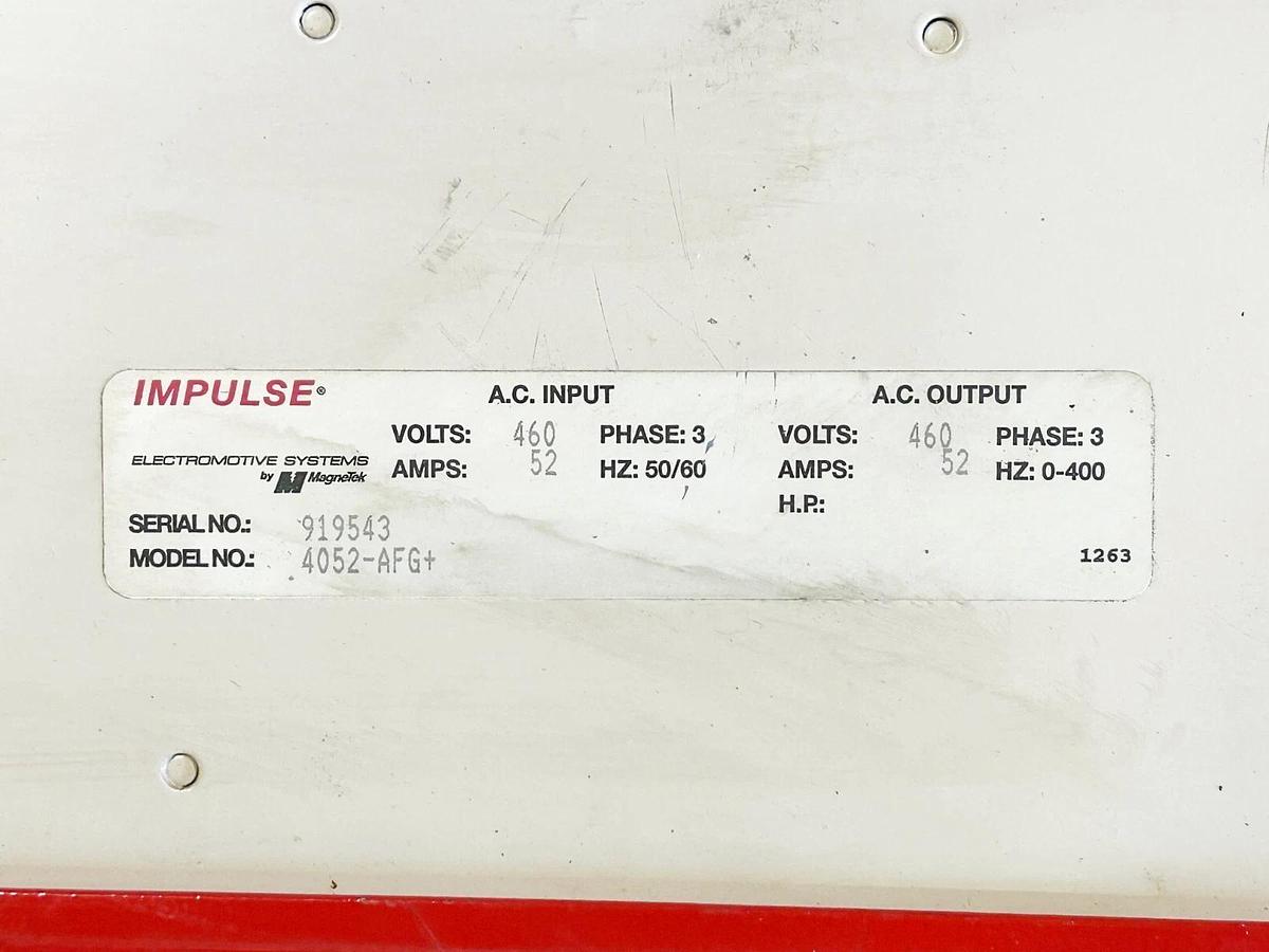 Used Impulse 4052-AFG+ AC Drive 40HP 3Phase 460V 58A 50/60Hz