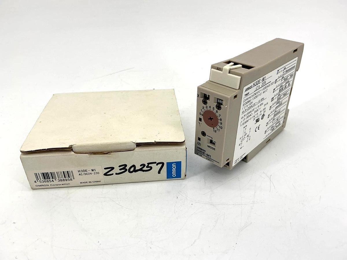 New Omron H3DE-M1 Timer Relay Time: 0.1sec-120hr 5A 250V 24-230VAC/DC 50/60HZ