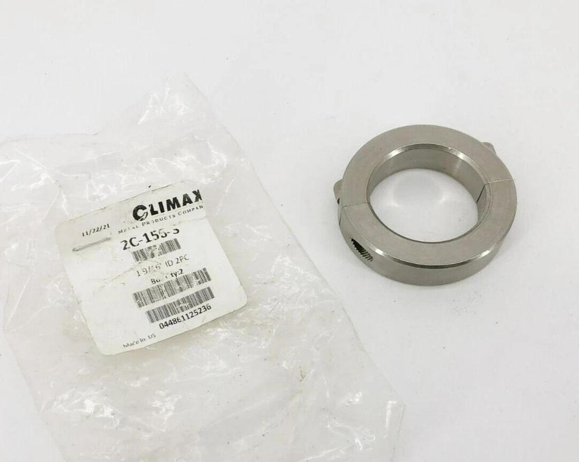 New Climax 2C-156-S Two-Piece Split Clamp Collar Stainless Steel 1-9/16" ID