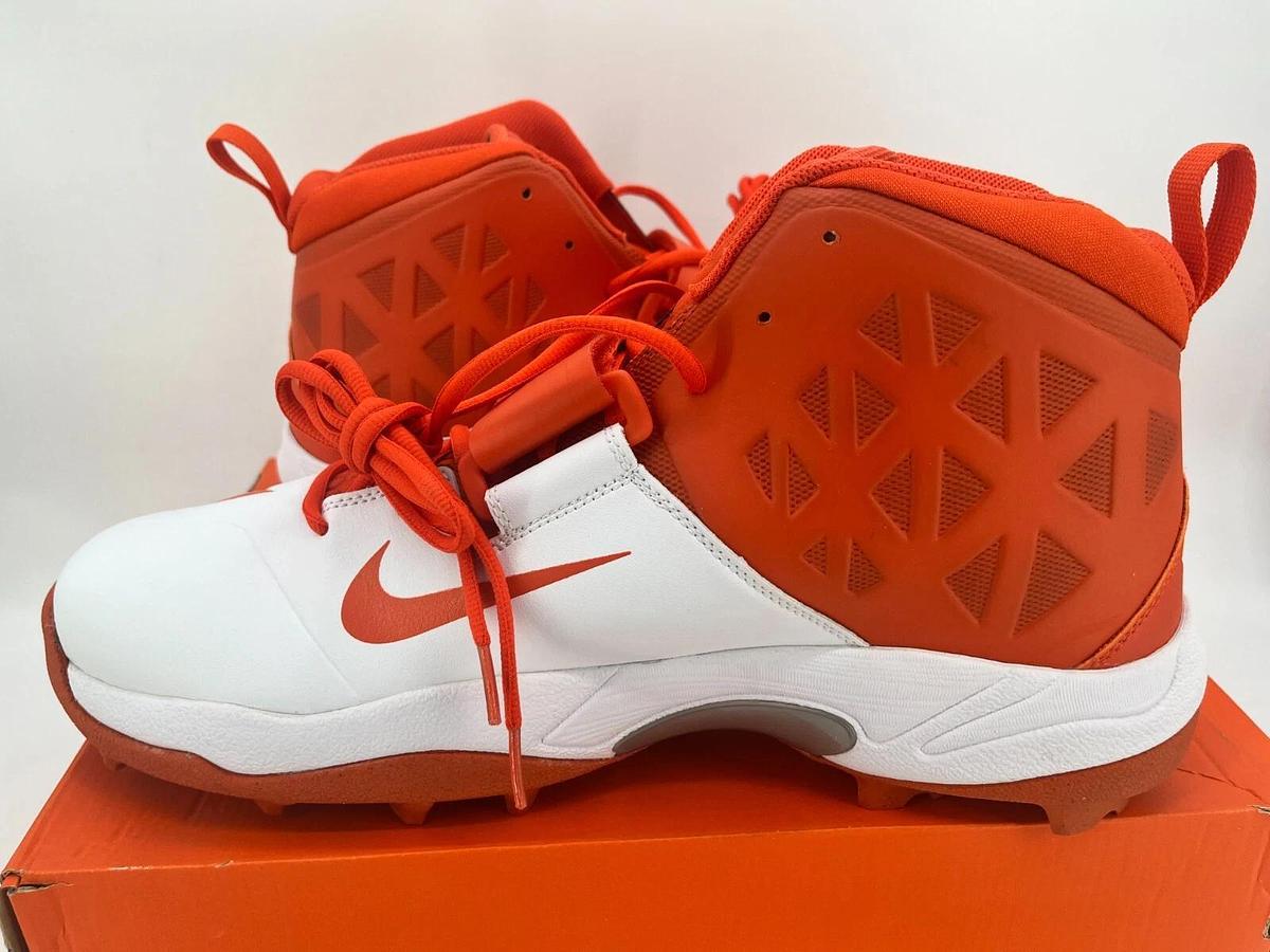 Nike Zoom Code ELT Stove Shark White/Orange Size 16 Football Cleats
