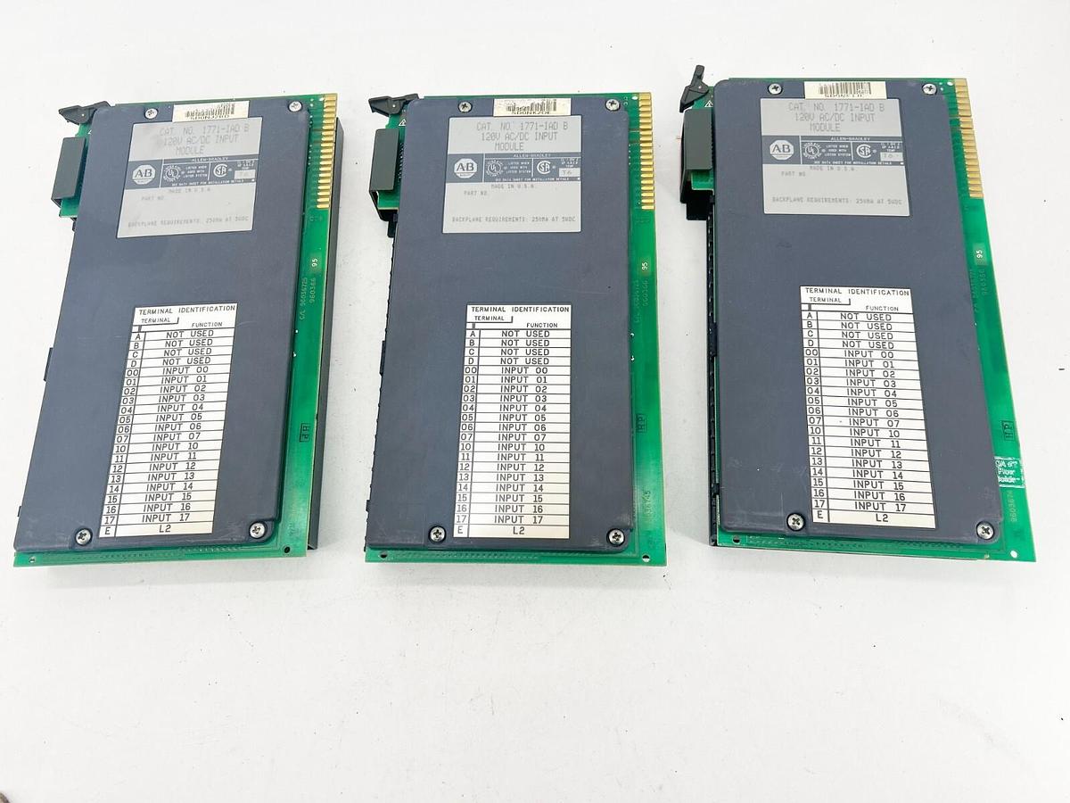 Used Lot of 3 Allen Bradley 1771-IAD B Input Module 120V AC/DC