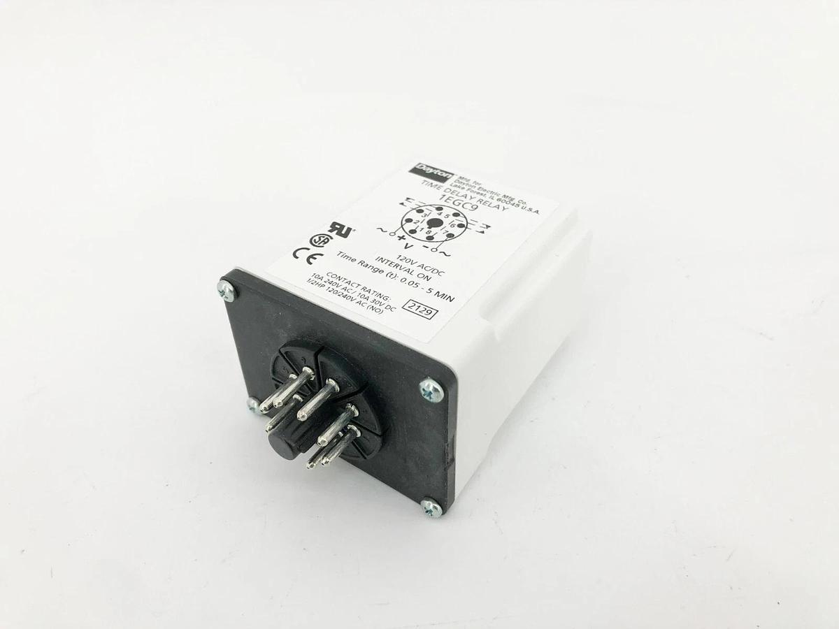 New Dayton EGC9 Time Delay Relay 120VAC/DC 0.05-5 min.