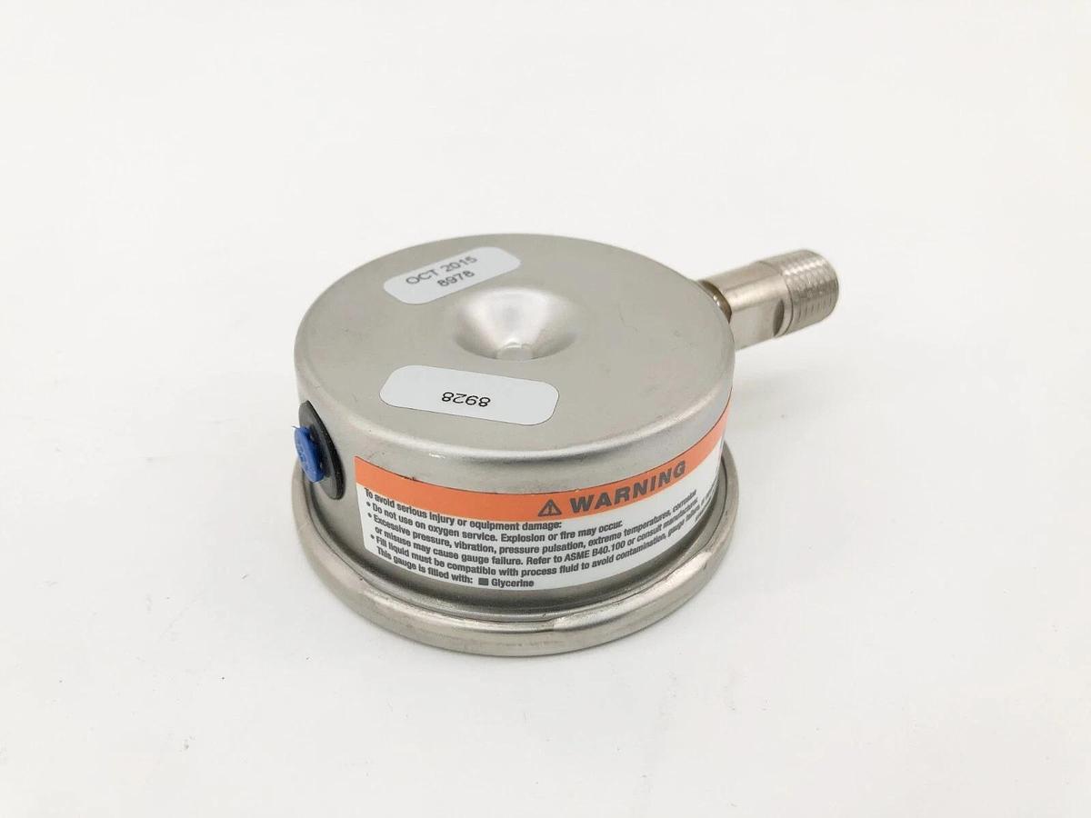 New Ashcroft 63-1008-SL-02L-60# Duralife Gauge 63mm 60psi Lower Mount 10386267-3