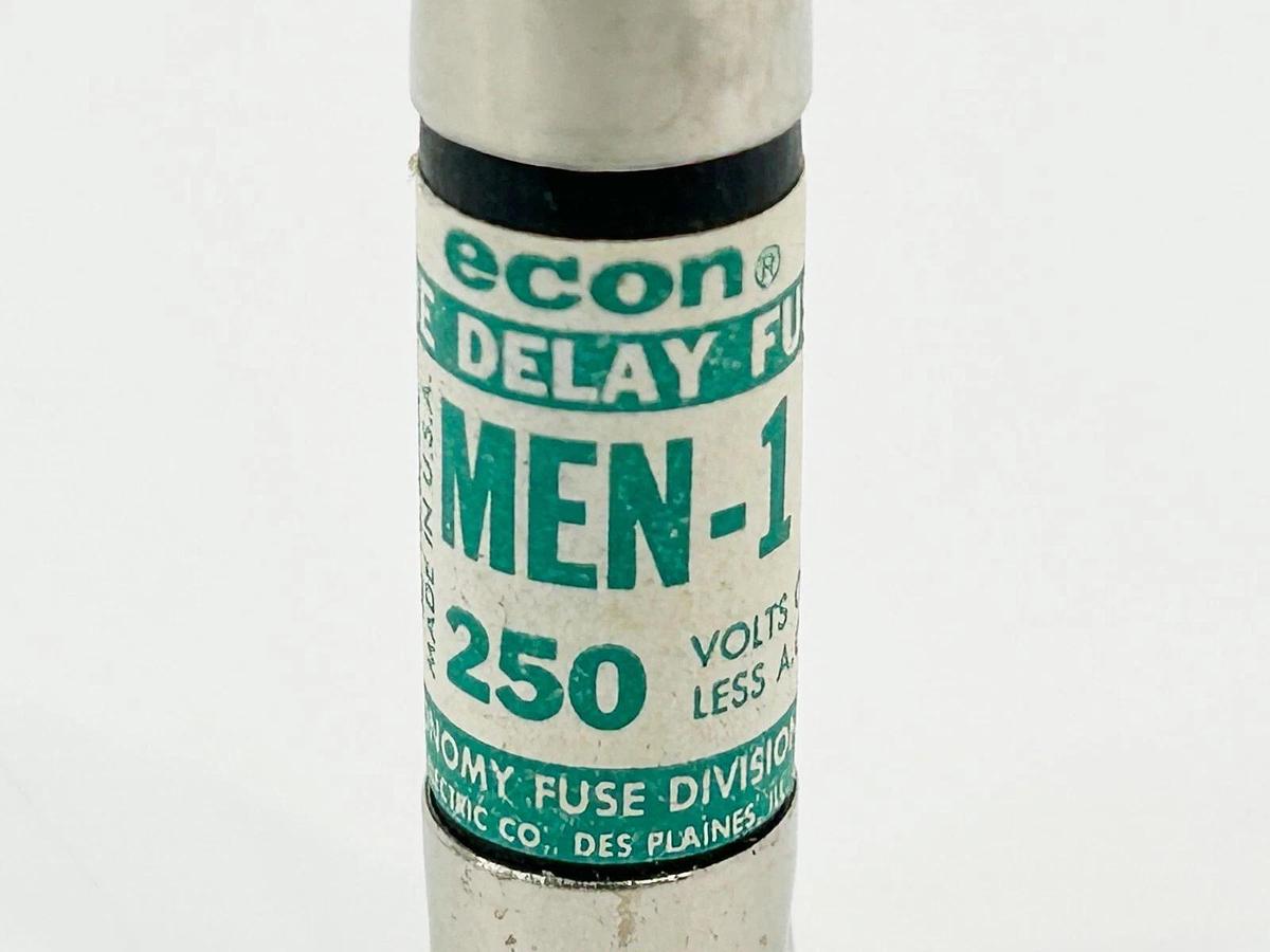 New Lot of 6 Econ MEN-1 Time Delay Dual Element Fuse 1A 250VAC