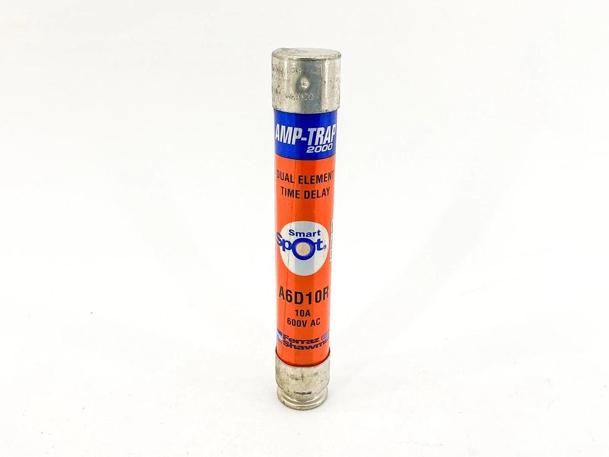 New Ferraz Shawmut A6D10R Duel Element Time Delay Fuse 10A 600V Class RK1