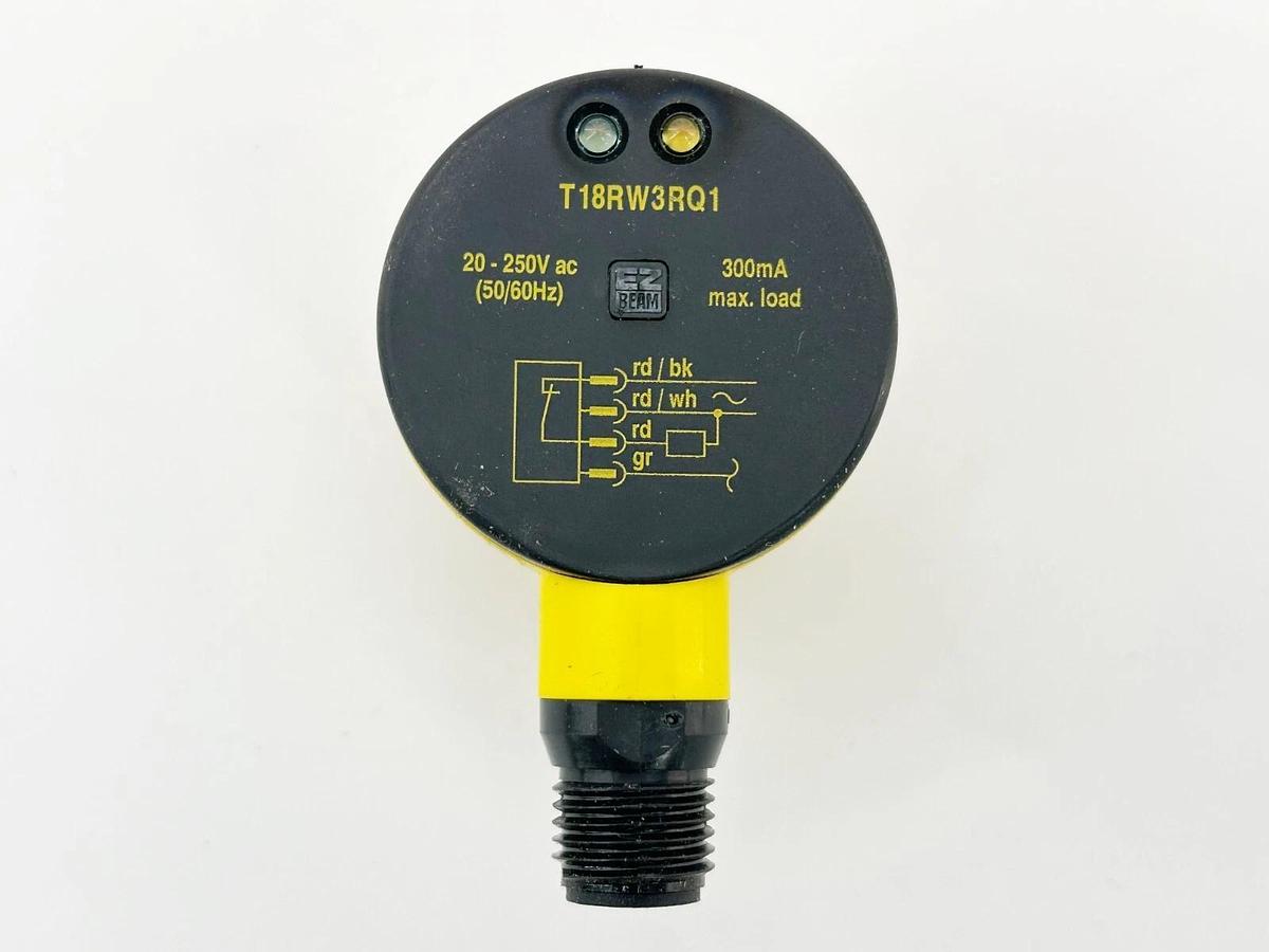 New Banner Engineering T18RW3RQ1 Barrel Mount Sensor EZ Beam 250V 20M Range