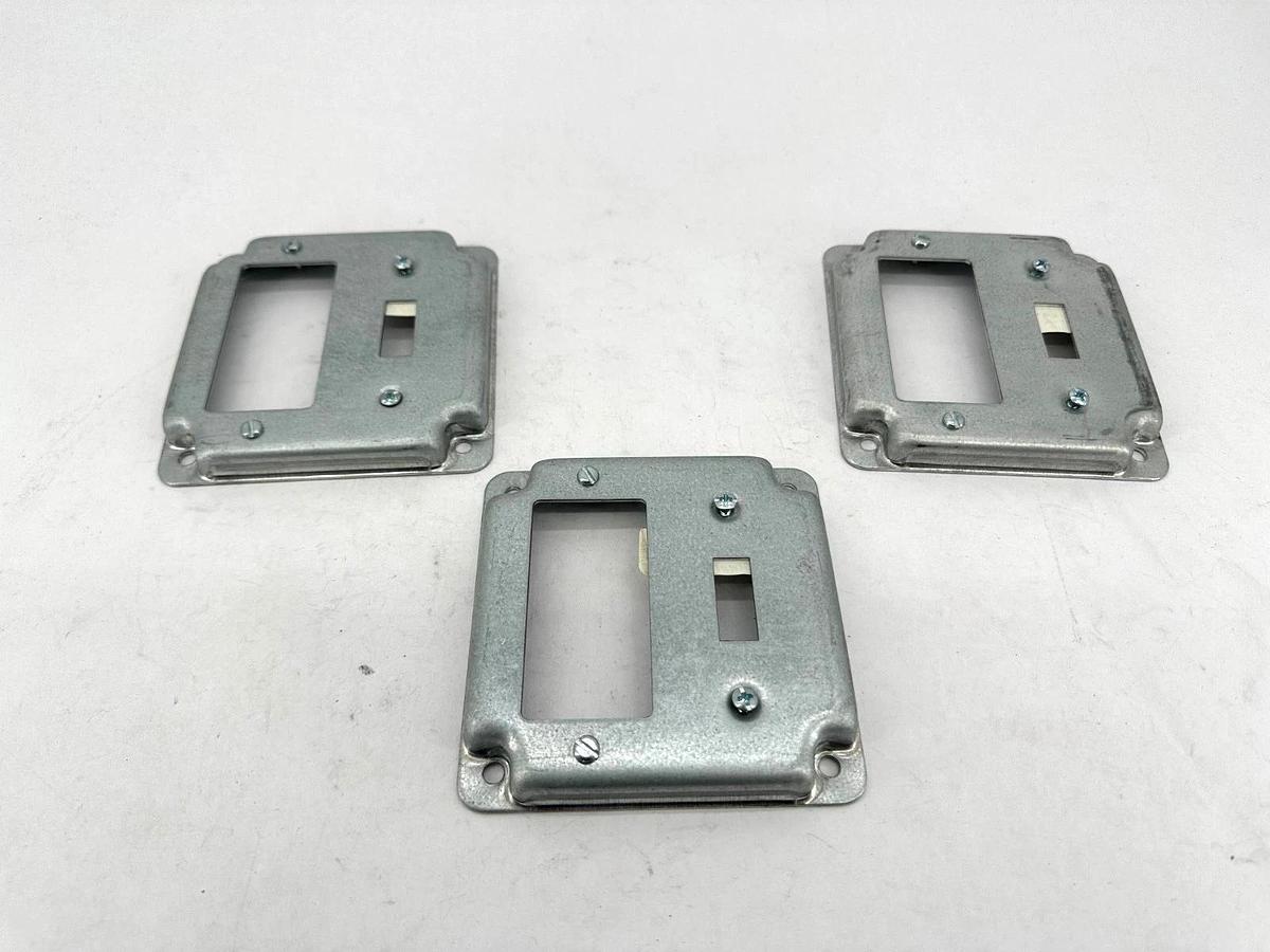 Lot of 3 New Steel City RS-18-CC Square Cover GFCI & Toggle Switch 4" - No Box