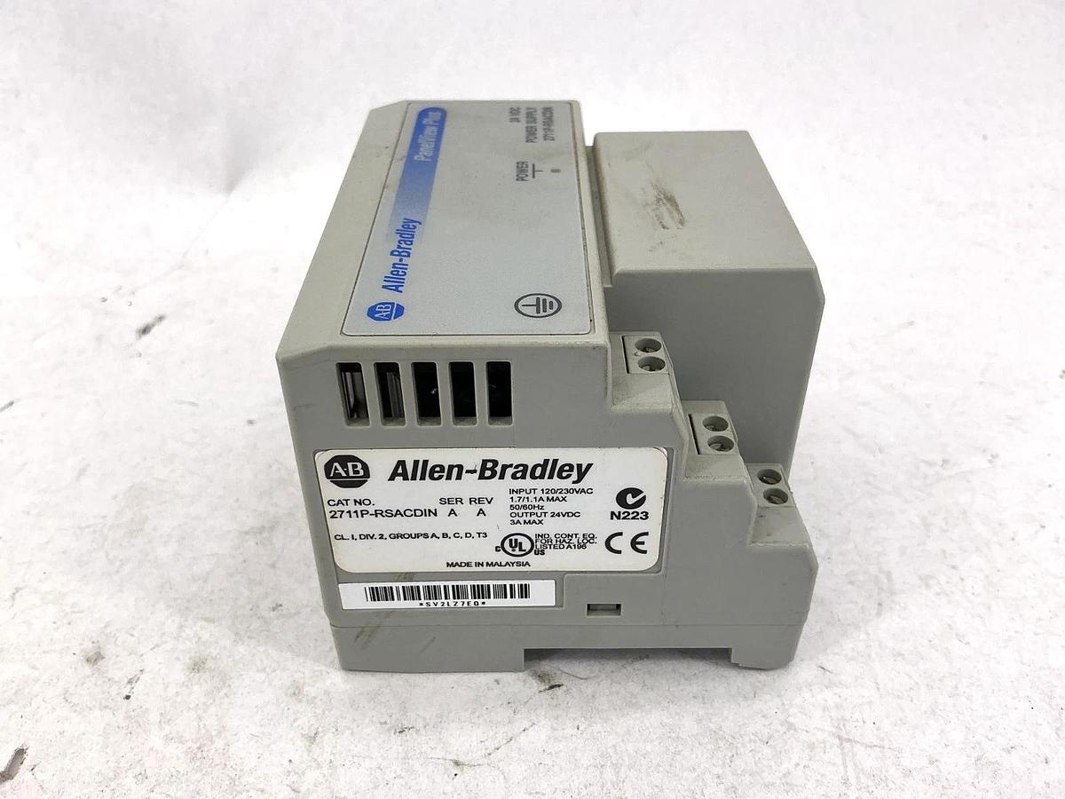 Used Allen Bradley 2711P-RSACDIN Ser A AC Power Supply IN120/230VAC OUT 24VDC 3A