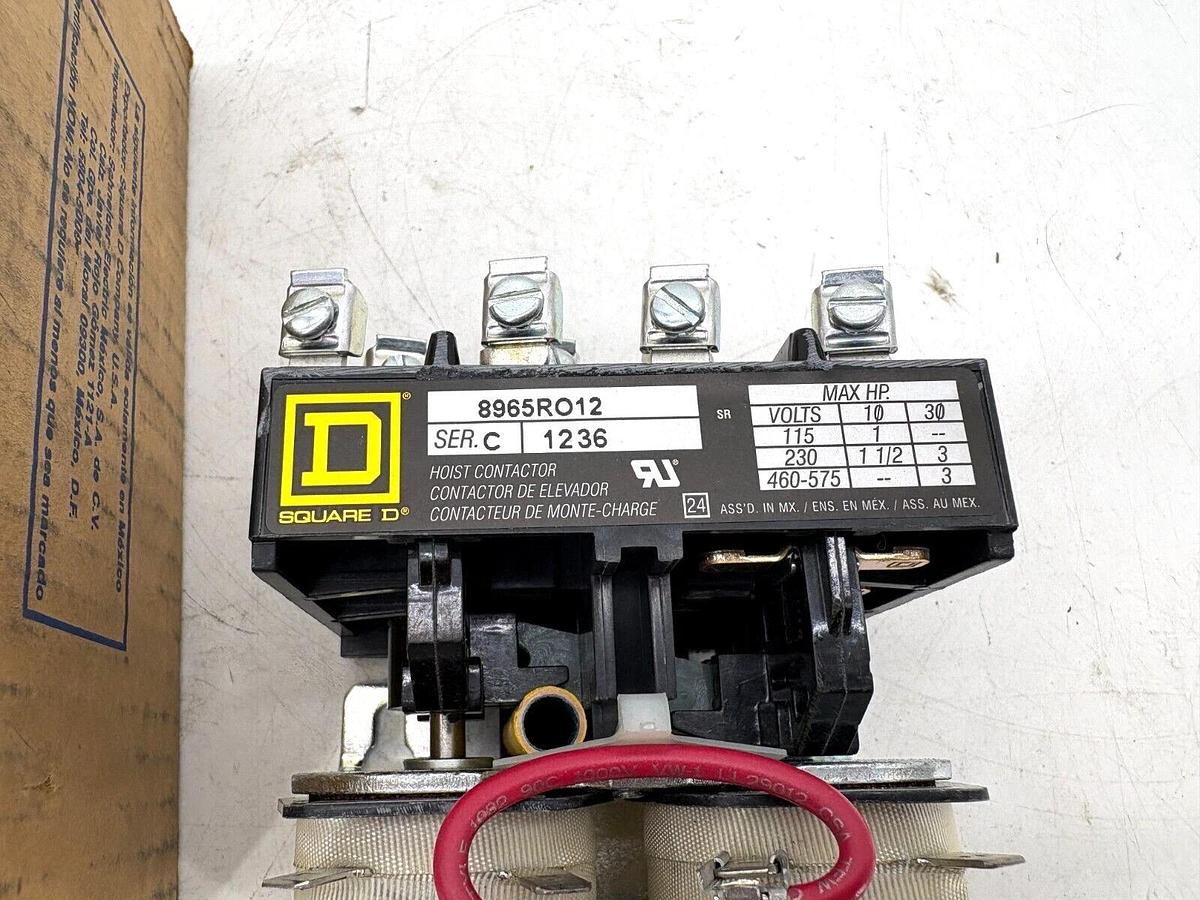 New Square D 8965RO12V02 AC Reversing Hoist Contactor 110/120V Coil 3P Open Type