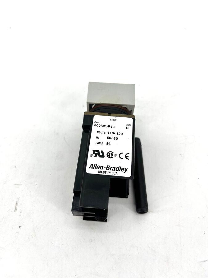 New Allen Bradley 800MS-P16 Ser. D Small Square Pilot Light XFMR 120V