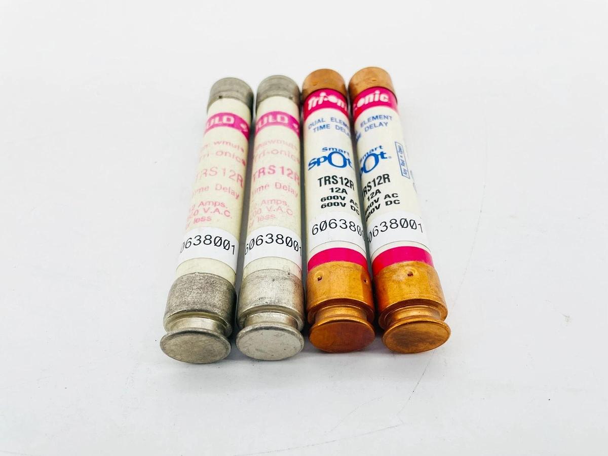Lot of 4 New Ferraz Shawmut TRS12R Dual Element Fuse 12A 600V