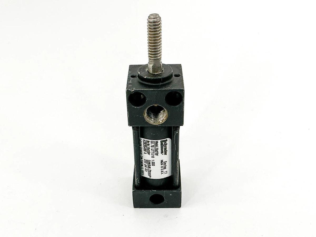 Used Schrader Bellows 00.75UTTU16 1.00 Pneumatic Cylinder .75" Bore 1" Stroke 200PSI
