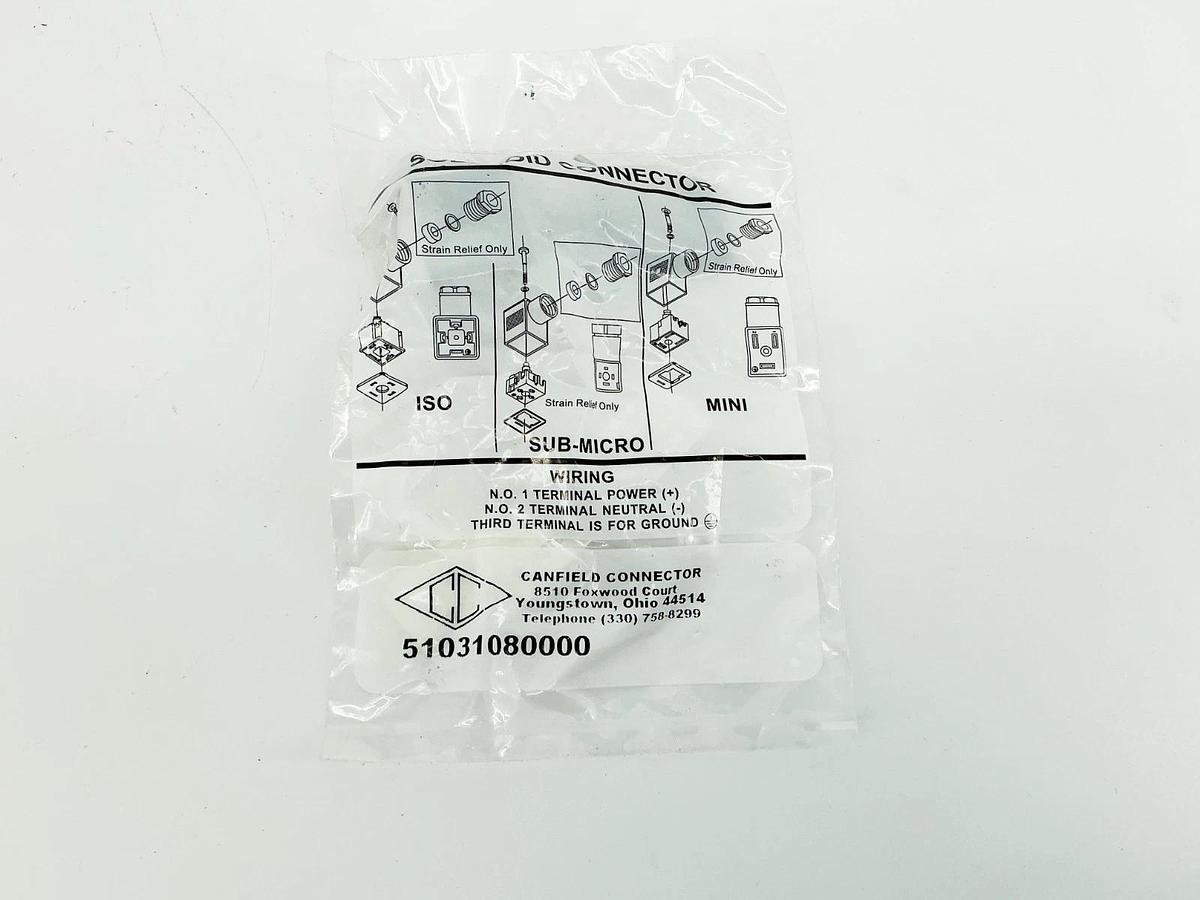 New Lot of 2 Canfield 51031080000 Solenoid Connector 6-48V 50/60Hz