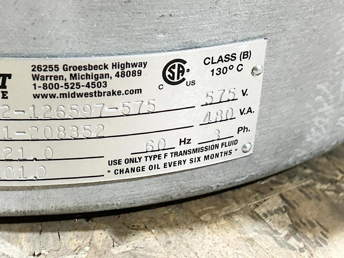 Refurbished Midwest Brake Model 8725-042-126597-575 Brake 575V 480VA 121 lbs-ft static