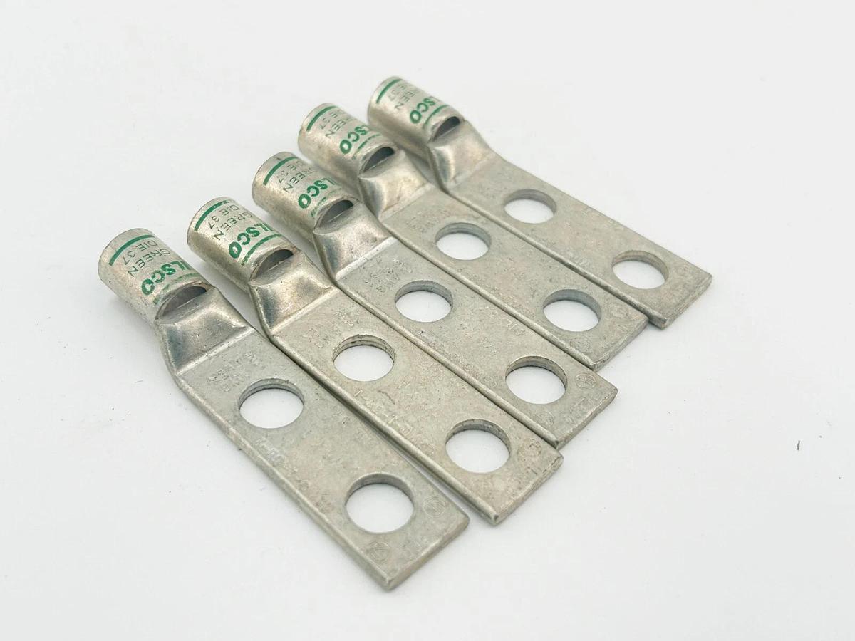 New Lot of 5 Ilsco CSWD-1-3B-1 Copper Compression Lug 1 AWG Short Barrell Die 37