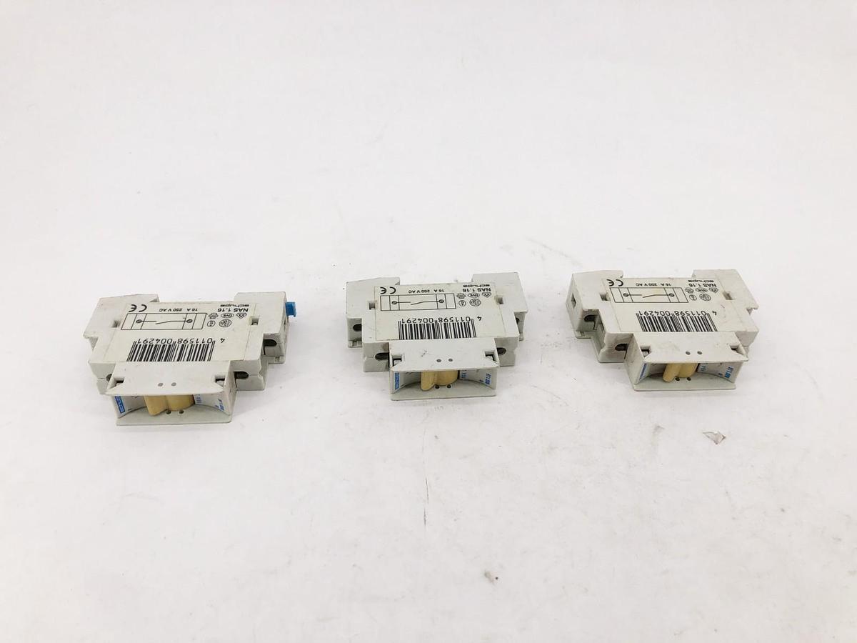 Used Lot of 3 Schupa NAS 1.16 Circuit Breakers 16A 250VAC 1 Pole