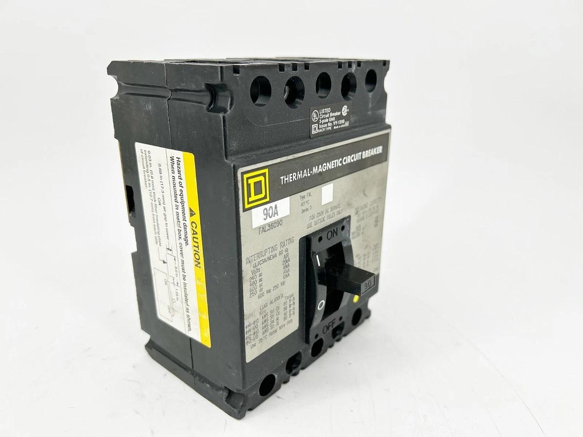 New Square D FAL36090 Circuit Breaker 3 Pole 600V 90A 60/60Hz