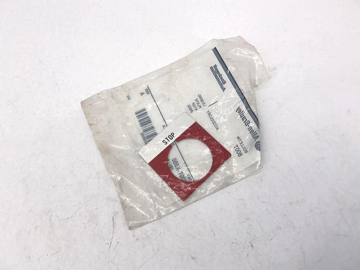 Lot of 3 New Allen Bradley 800T-X550 Ser A Legend Plate Stop Red Accessory
