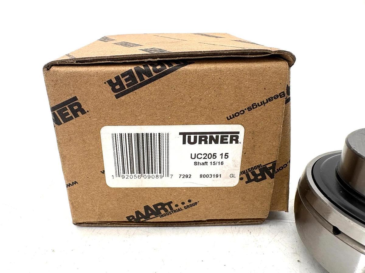New Turner UC205-15 Ball Bearing Insert 15/16" Bore Set Screw Locking