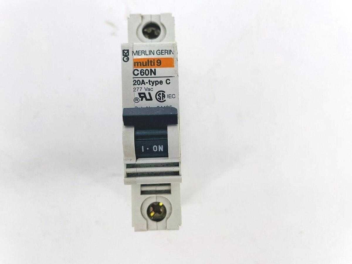 Used Merlin Gerin C60N Circuit Breaker 1P 20A 277VAC
