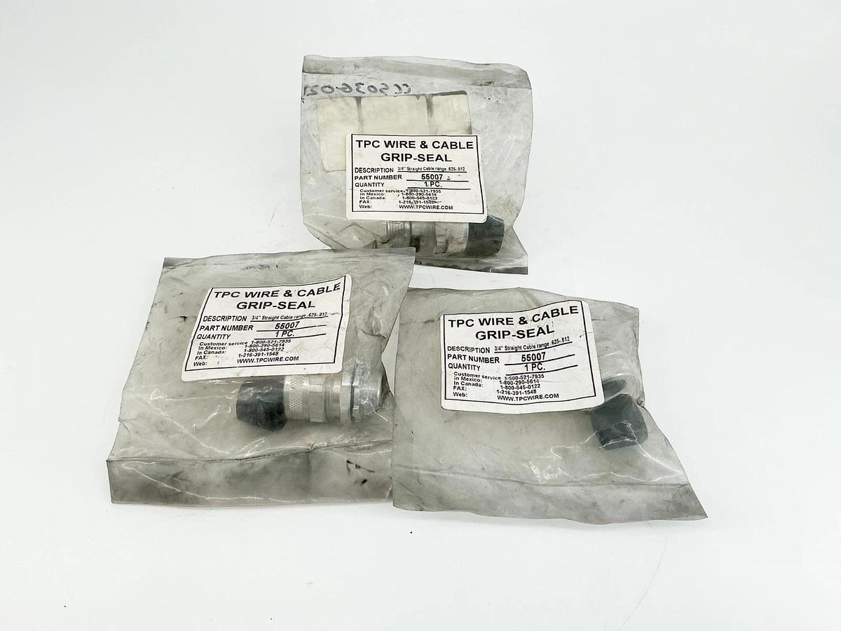 New Lot of 3 TPC 55007 3/4" Straight Cable Range 625-812