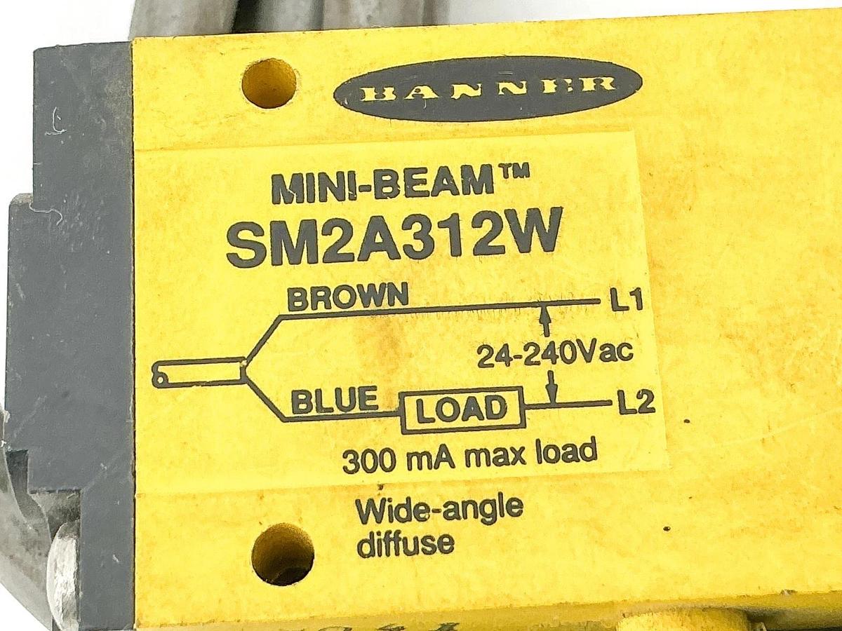 New Banner SM2A312W Mini-Beam Photoelectric Sensor 24-240VAC 26264- No Box