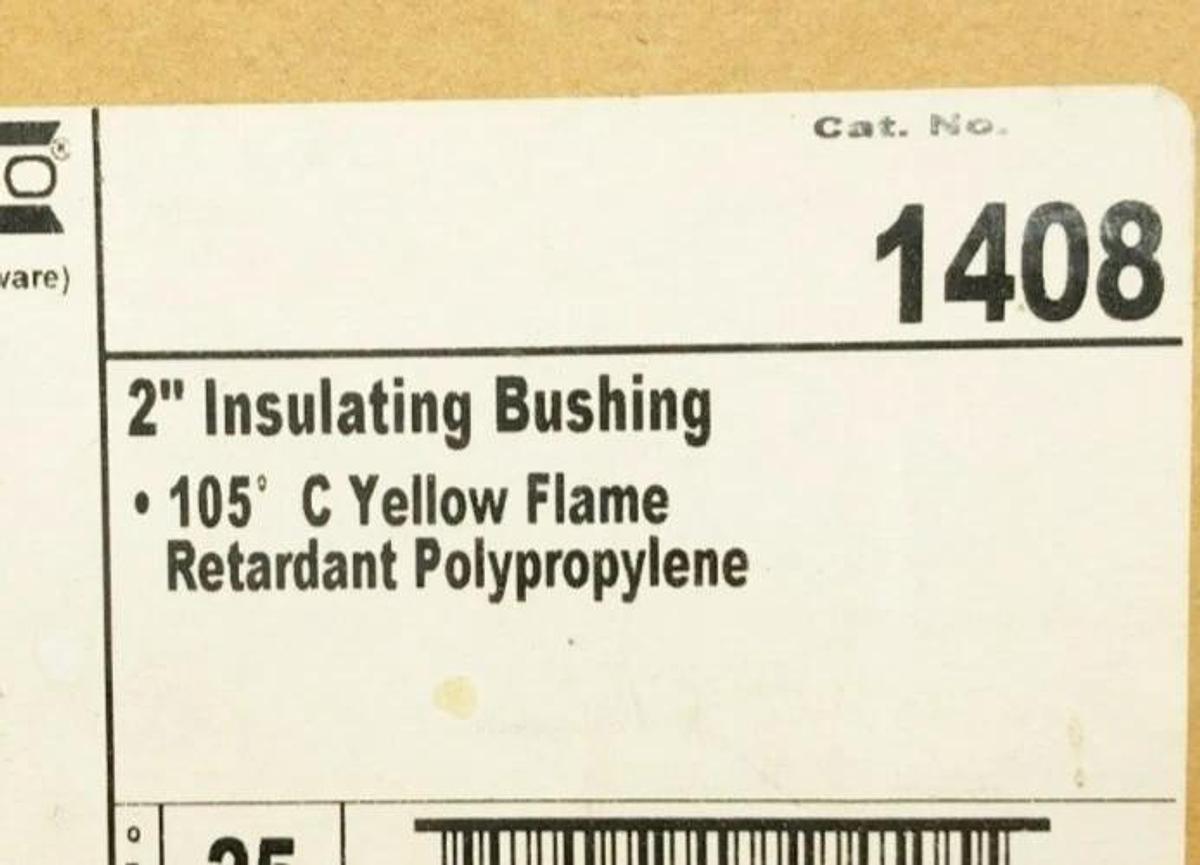 Lot of 12 New Hubbell 1408 Insulating Bushings 2" Flame Retardant Polypropylene