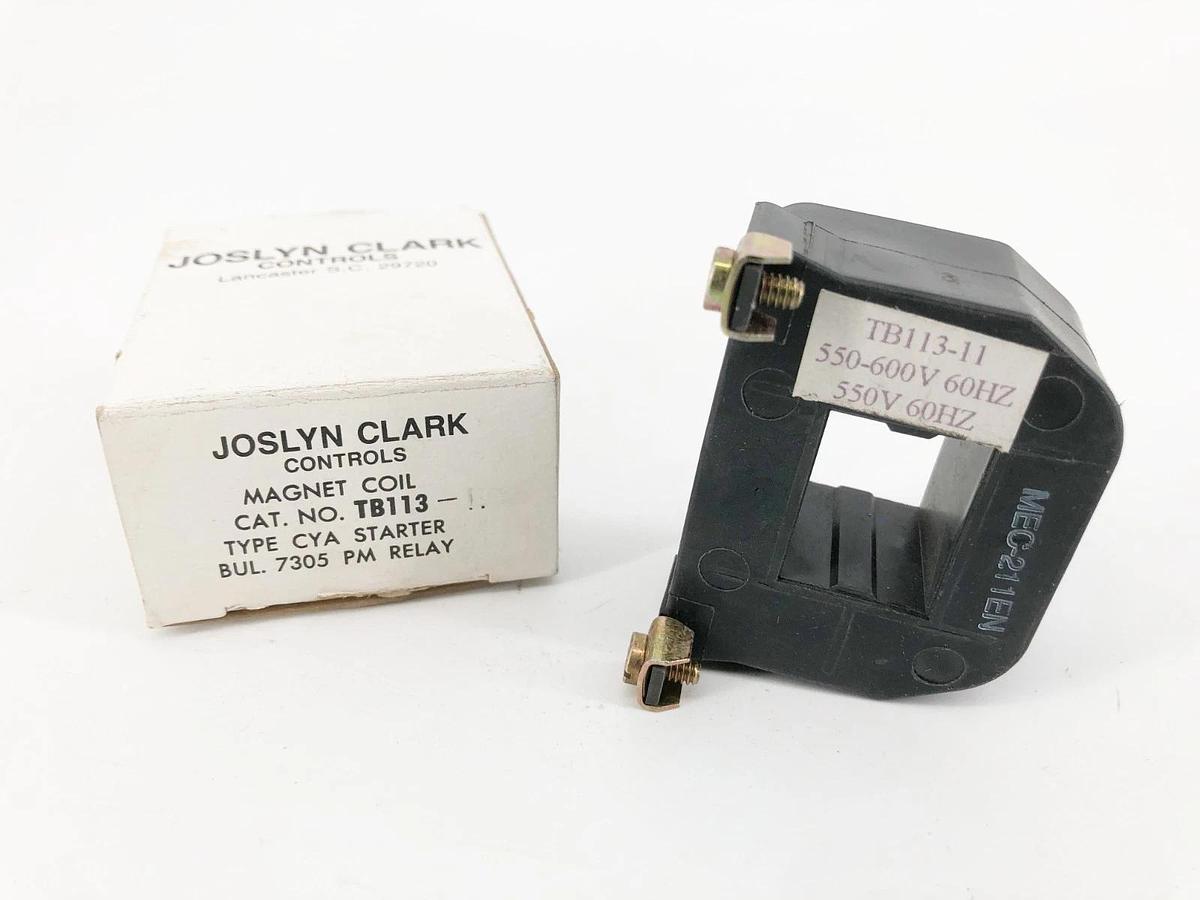 New Joslyn Clark TB113-11 Coil 550-600V 60Hz Type CYA Starter Bul. 7305 PM Relay