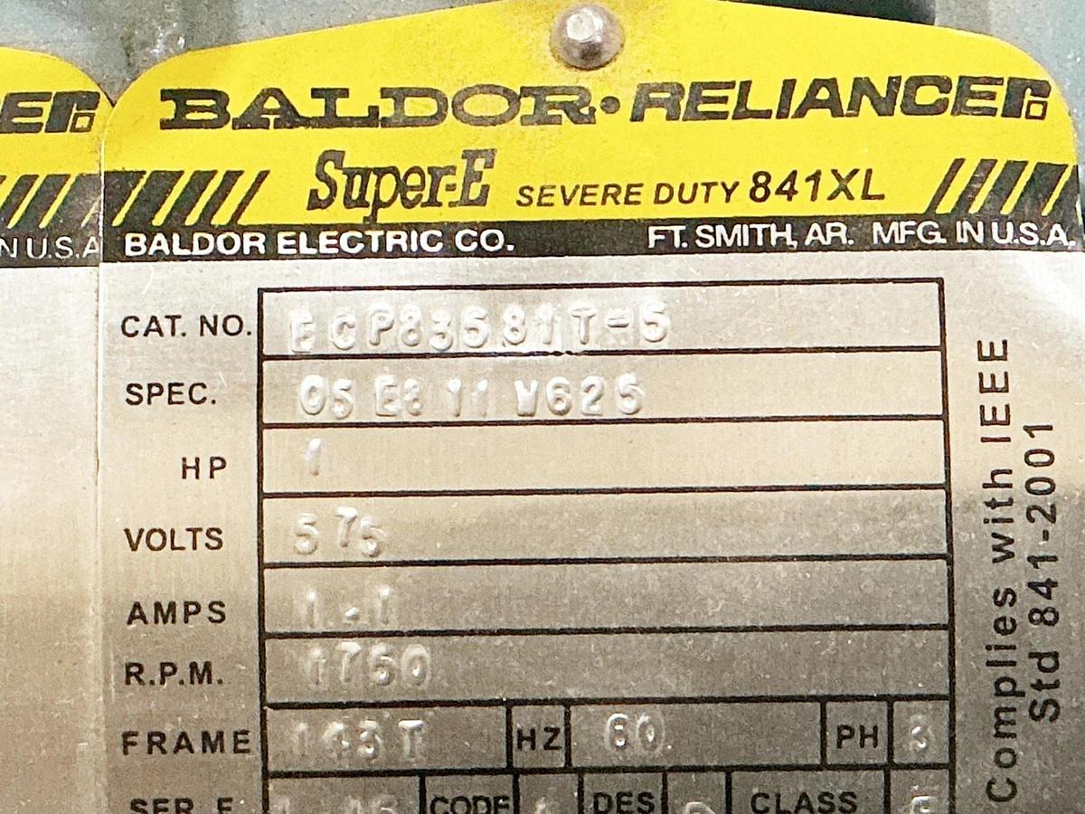 New Baldor ECP83581T-5 Electric Motor 1HP 575V 1.1A 1750RPM 60Hz 3PH - No Box
