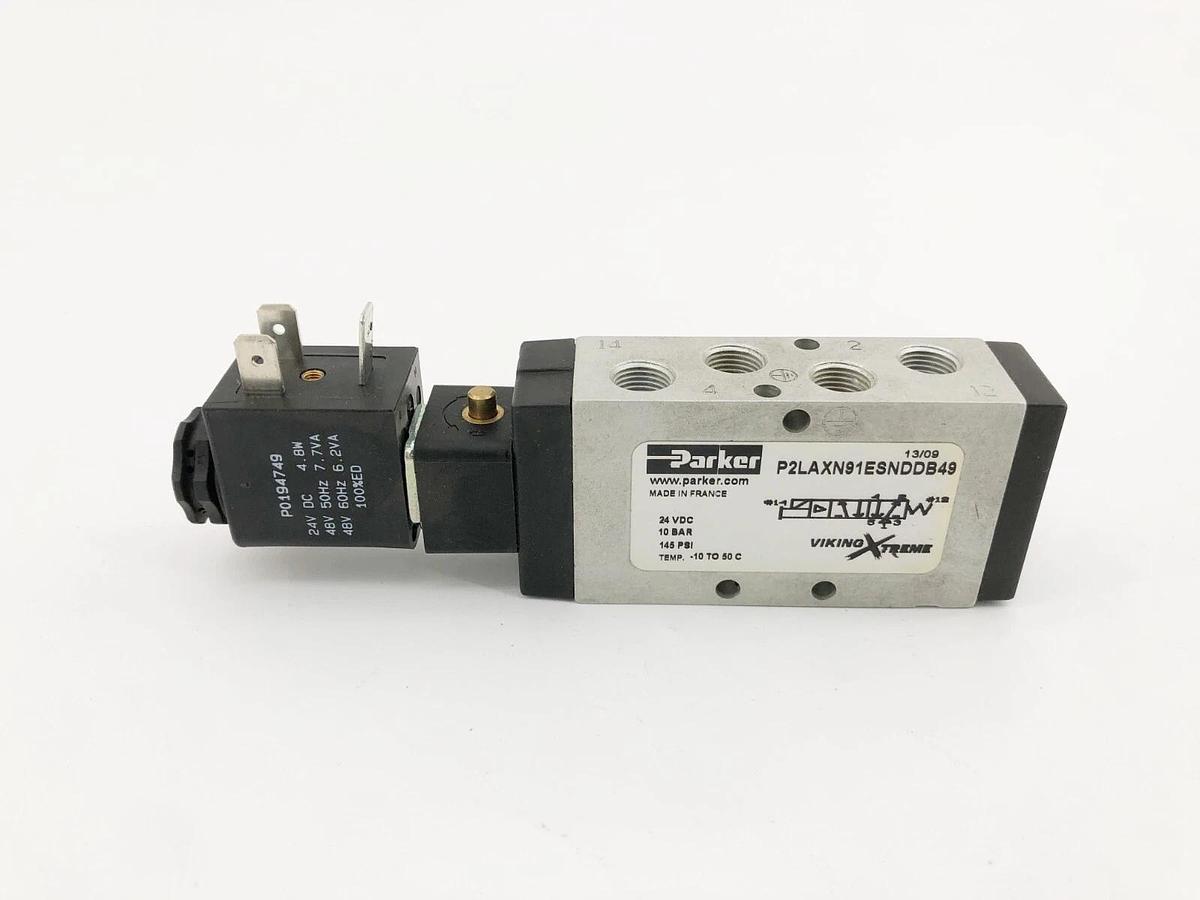 New Parker P2LAXN91ESNDDB49 Solenoid Valve 1/8" NPT 24VDC 145psi