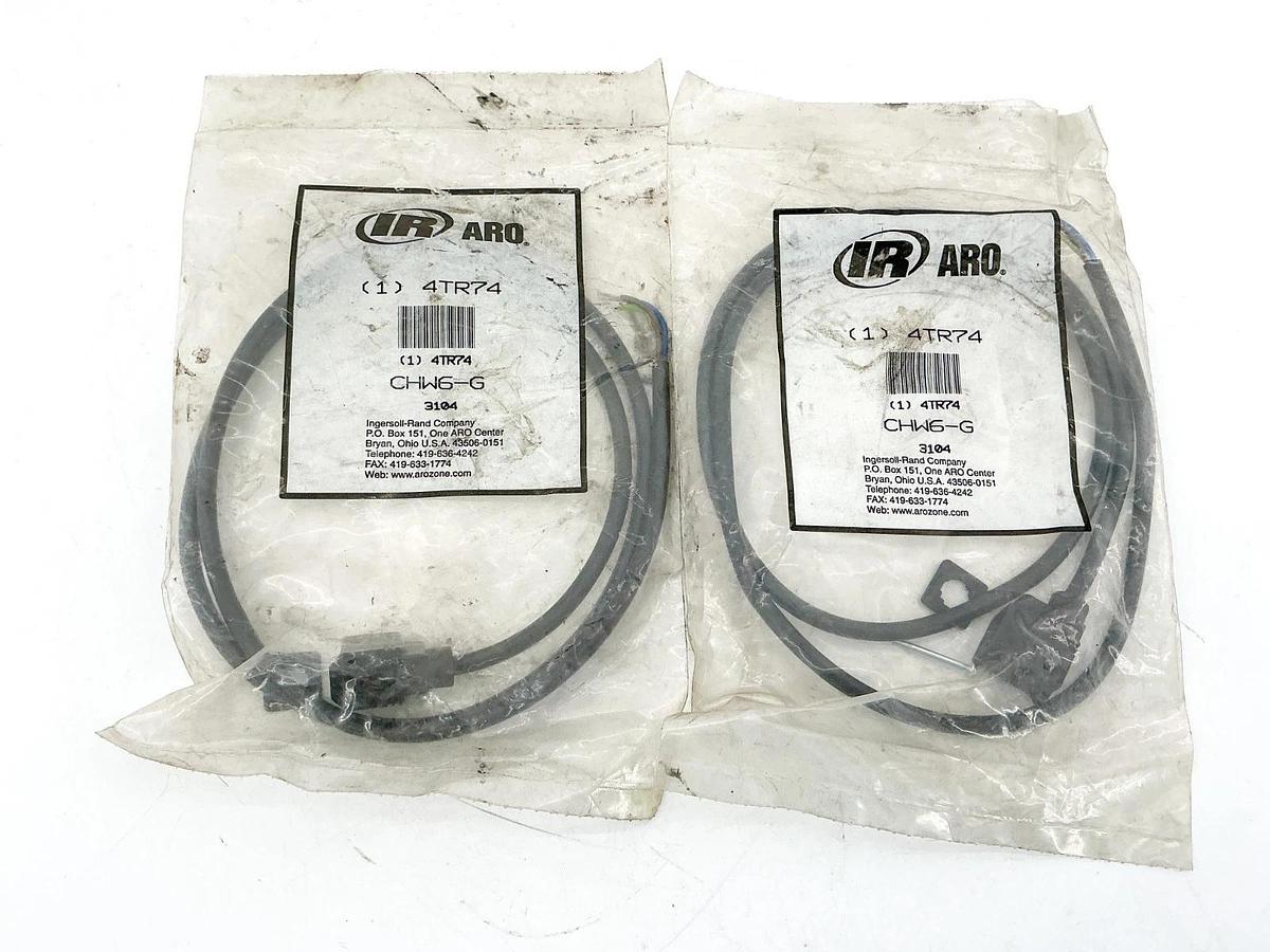 New Lot of 2 ARO 4TR74 Solenoid Coil Connector 3 Wire Lead CHW6-G