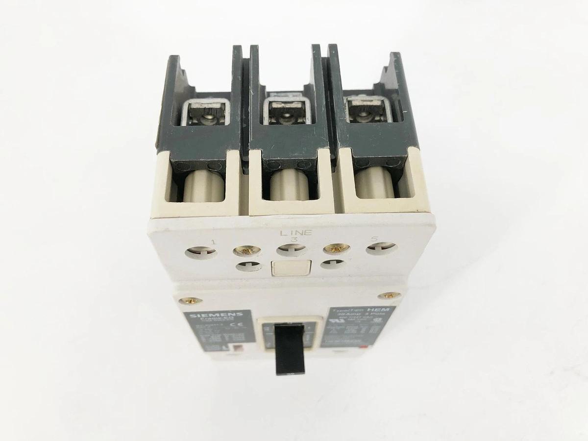 Used Siemens HEM3M030L Circuit Breaker 30A 3P 480VAC Frame-EG