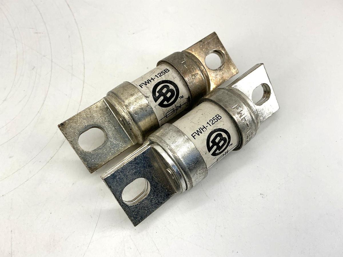 Used Lot of 2 Bussmann FWH-125B Fuse 125A 500V FWH125B