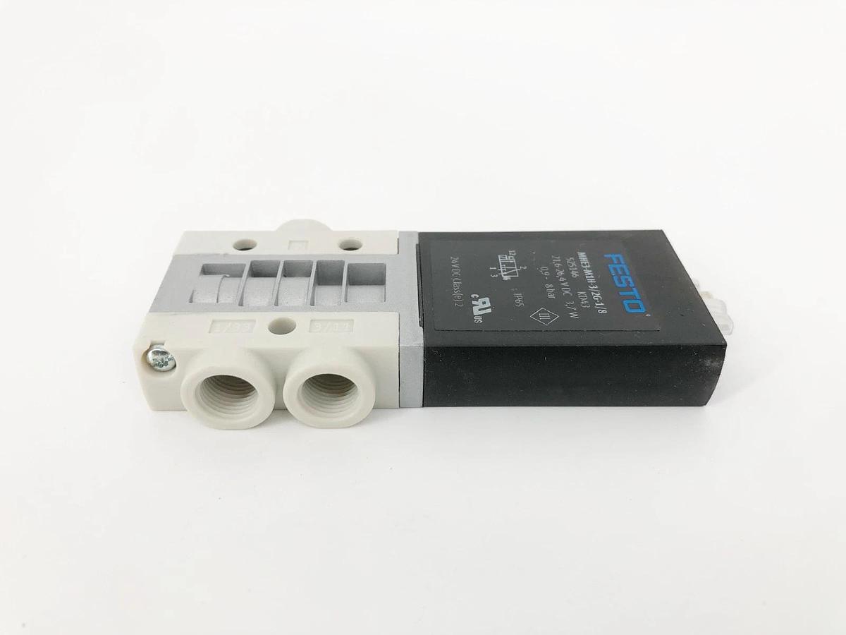 New Festo MHE3-M1H-3/2G-1/8 Solenoid Valve 21.6-26.4VDC 3.7W 525146 - No Box