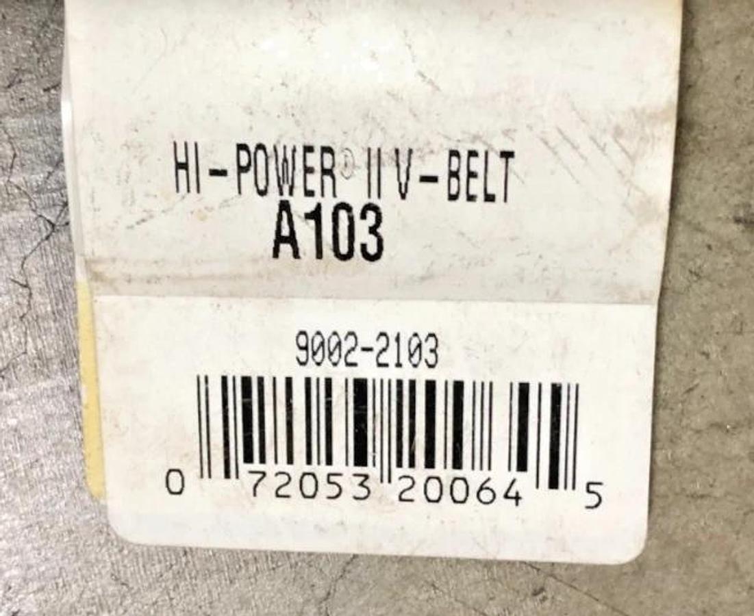 Lot of 2 New Gates A103 Hi-Power II V-Belts 9002-2103 - No Box
