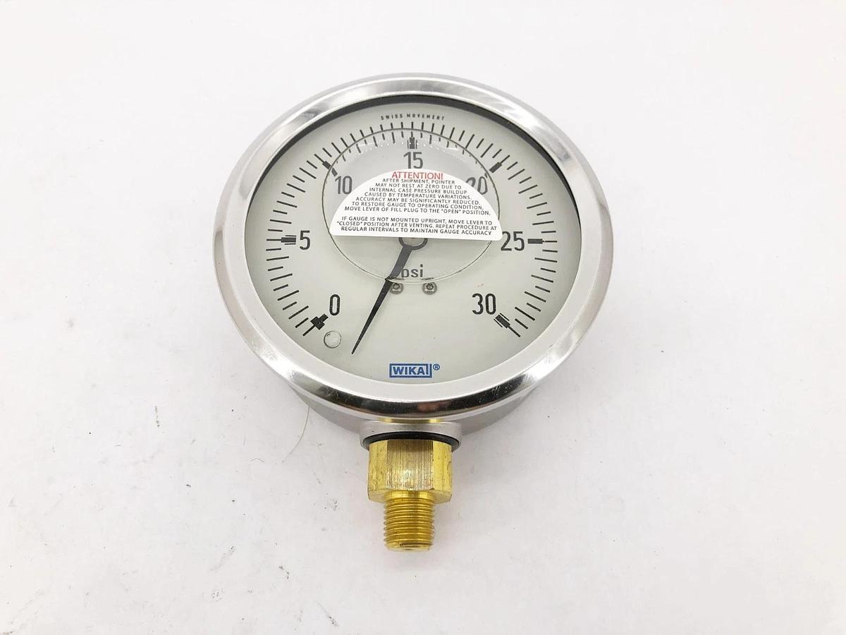 New Wika Type 213.53 4" Gauge 30psi 1/4" NPT LM 9699109