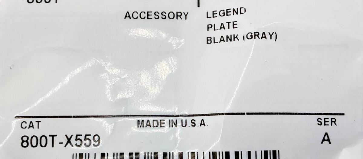 Lot of 5 New Allen Bradley 800T-X559 Ser A Legend Plate Blank Gray