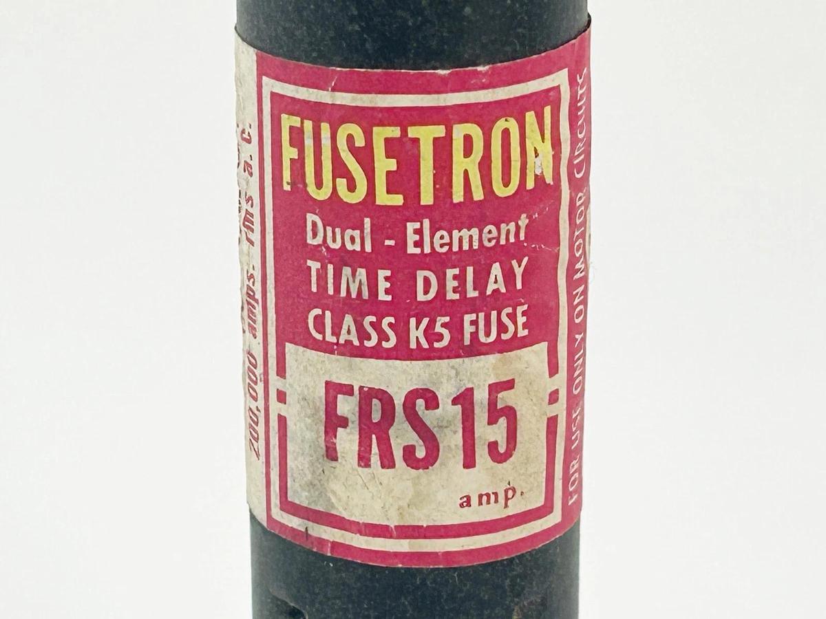 New Lot of 3 Bussmann FRS-15 Time Delay Dual Element Fuse 15A 600V Class K5