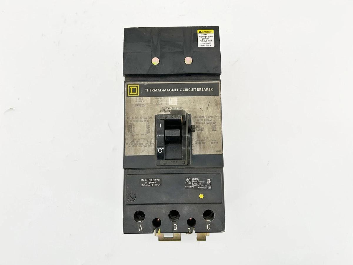 Used Square D KA36110 Circuit Breaker 110A 3 Pole 600V KA Frame - No Box