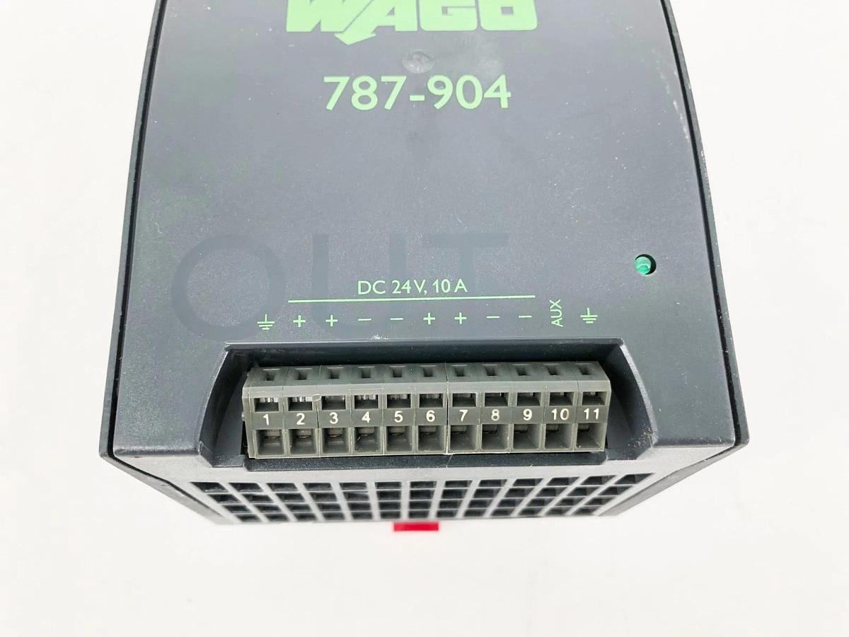 New WAGO 787-904 AC/DC DIN Rail Power Supply 24.7 VDC 10A