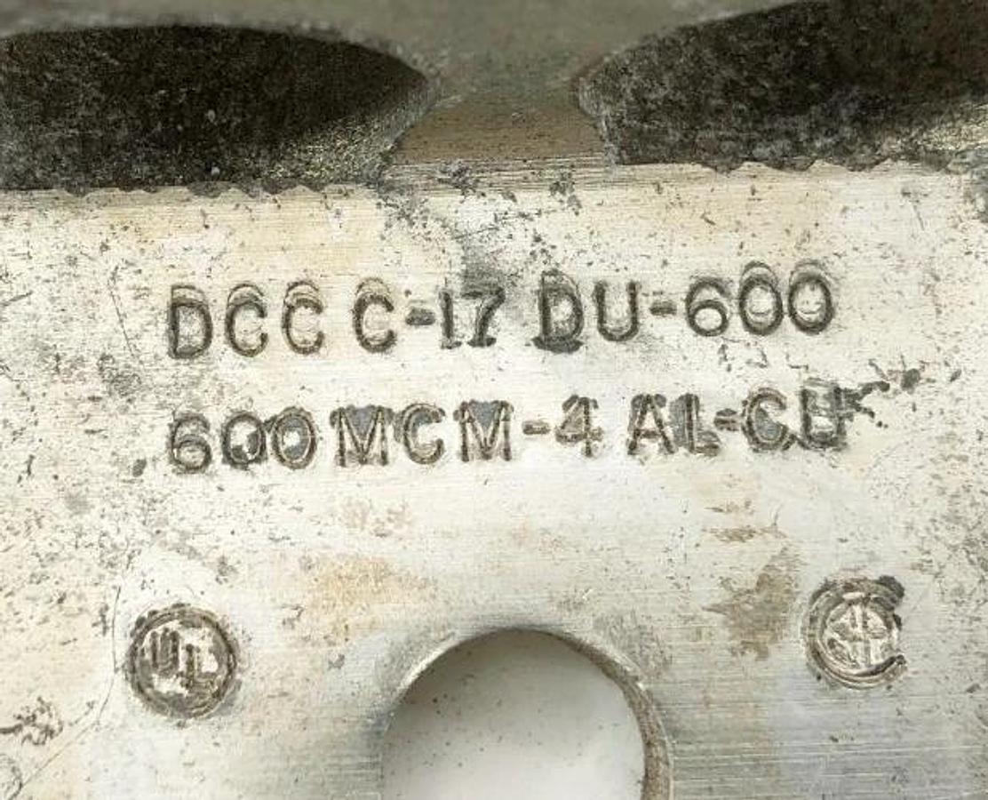 Used Lot of 3 DCC C-17 DU-600 Mechanical Lugs 600MCM-4 AL-CJJ