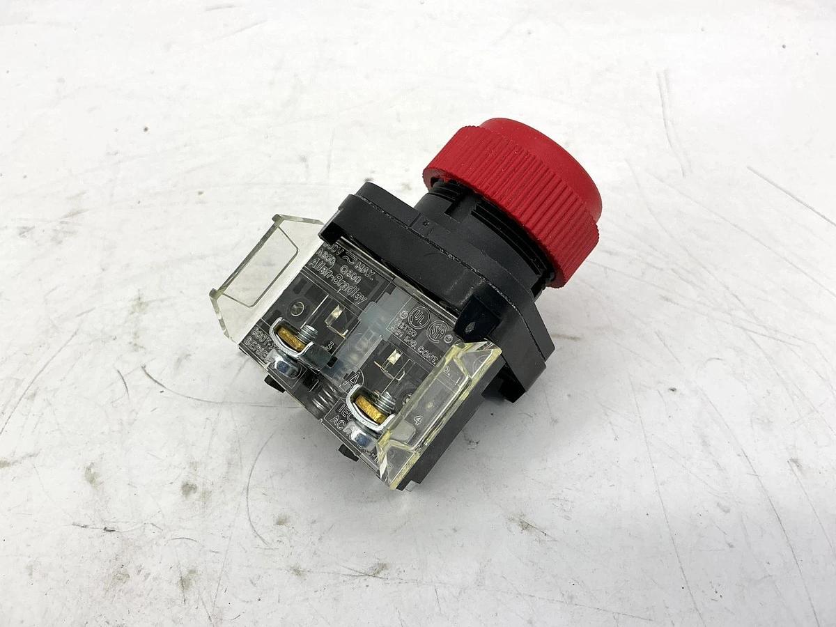 New Allen Bradley 800H-R6D1 Ser F Push Button Booted HD Red Cap 1 NO