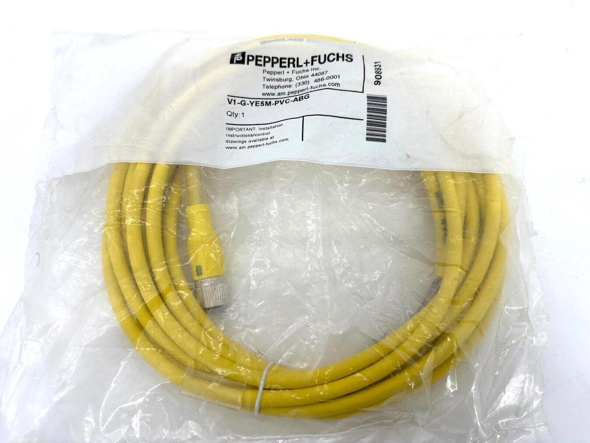 New Pepperl + Fuchs V1-G-YE5M-PVC-ABG Cordset 908931