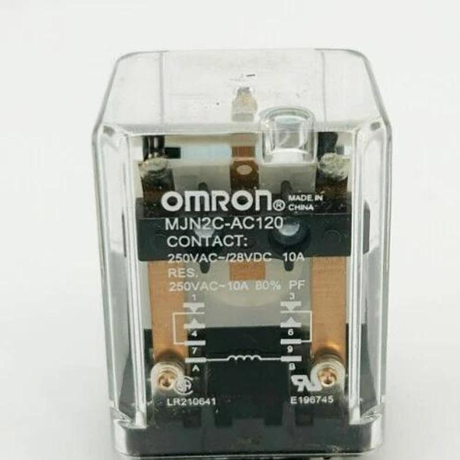 New Omron MJN2C-AC120 Relay, 10 A, 120VAC, 8 Pins/Terminals, DPDT, 5ZH67