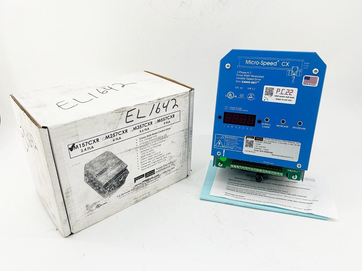 New PE M157CXR Crane Hoist Motor Control Drive 1HP 575V 1.8FLA Internal Resistor