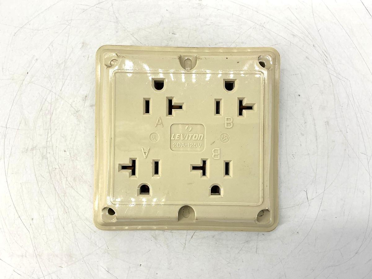 New Leviton 21254-I Grounding 4-in-1 Receptacle 2P 3-Wire 20A 125V - No Box
