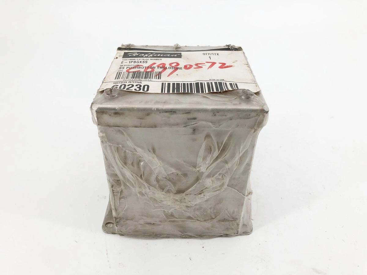 New Hoffman E-1PBGXSS Pushbutton Enclosure SS 60230 22mm 4 x 4 x 4-3/4 - No Box