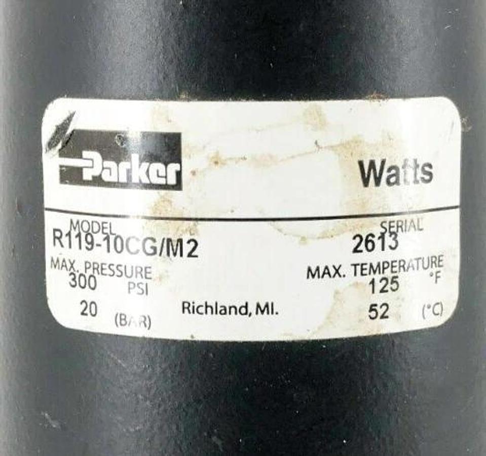 Used Parker Watts R119-10CG/M2 Air Regulator 300psi Max